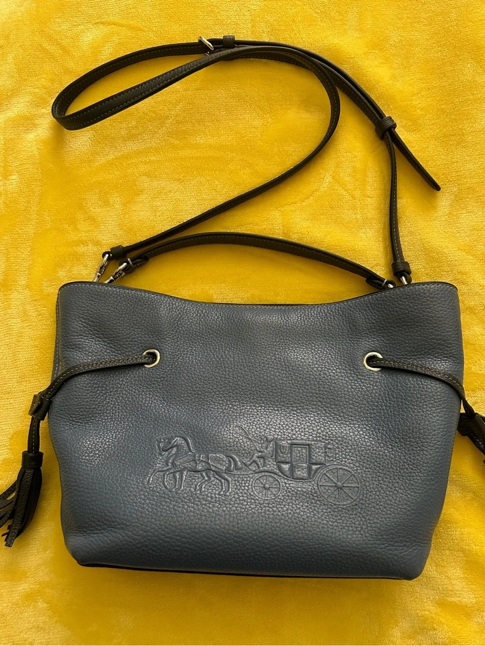 Coach Pebbled Leather Crossbody in Slate